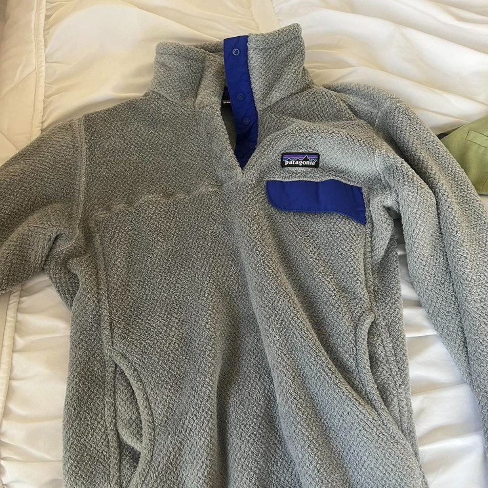 Medium Grey And Purple Patagonia Fleece